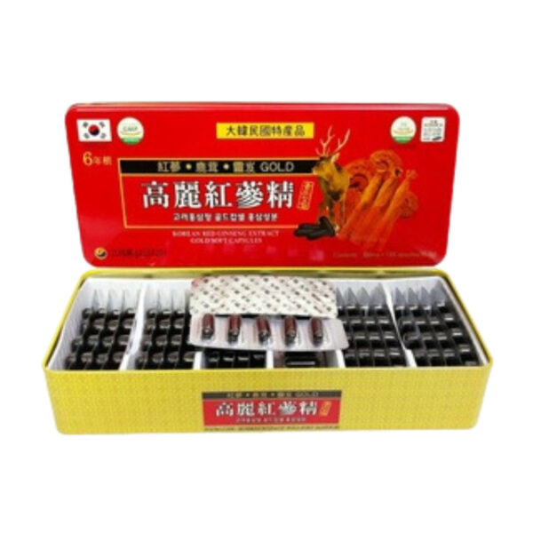 Viên đạm Hồng Sâm Linh Chi Nhung Hươu Hàn Quốc 120 viên * 830mg (Đạm đỏ)