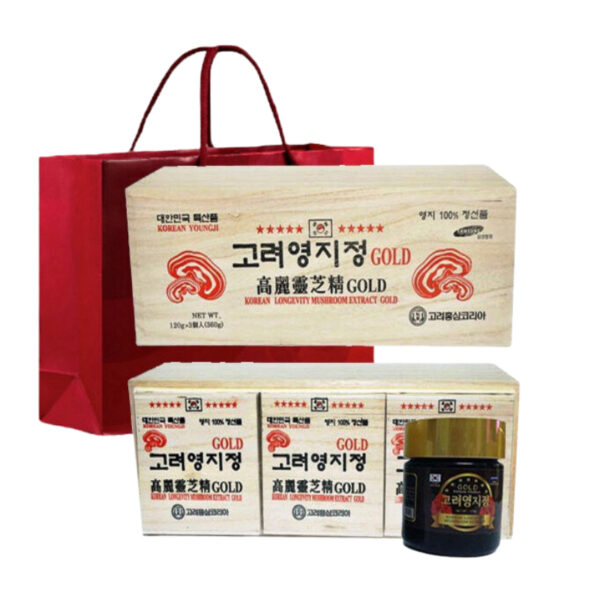 Cao Linh Chi Youngji Hàn Quốc hộp trắng 3 lọ * 120g = 360g (Korean Longevity Mushroom Extract Gold)