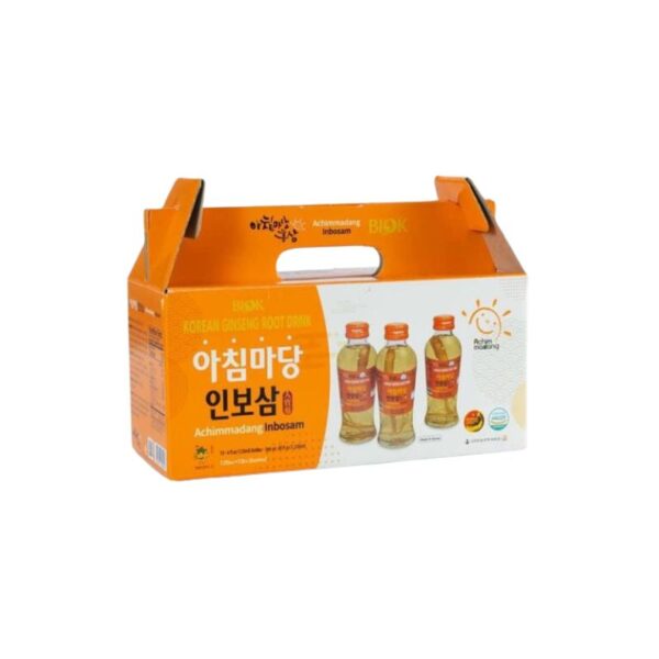 Nước Hồng Sâm Có Củ Biok Hộp 10 Chai * 120ml (Achimmadang Inbosam Biok Korea Ginseng Root Drink )