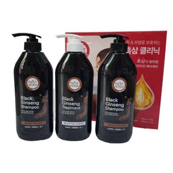 Dầu gội hắc sâm kèm xả Hàn Quốc 3 chai 500ml – Black Ginseng Shampoo Treatment