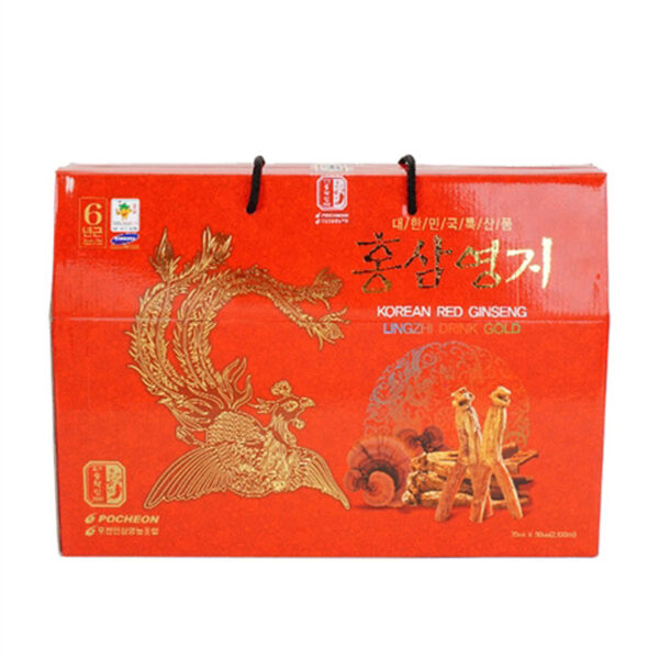 Nước Hồng Sâm Linh Chi POCHEON Hàn Quốc hộp 30 gói * 70ml (Korean Red Ginseng Lingzhi Drink Gold)