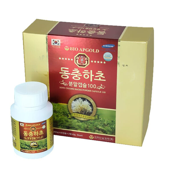 Viên Đông Trùng Hạ Thảo BIO Hàn Quốc hộp 2 lọ * 60 viên (Dongchoonghacho Powder Capsule)