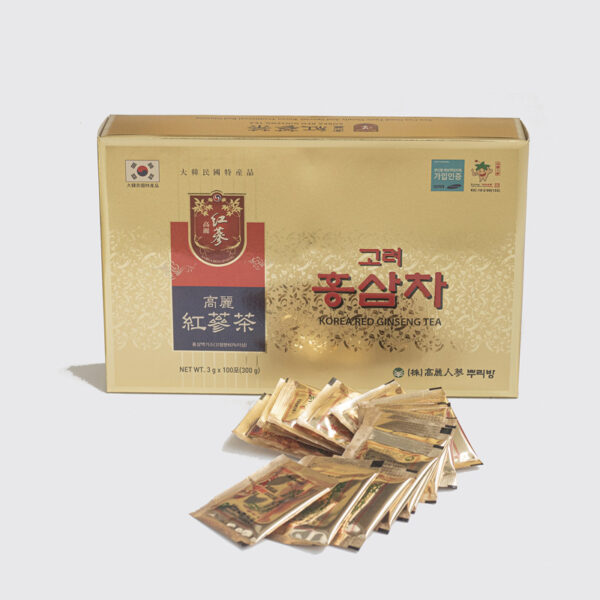 Trà Hồng Sâm Hàn Quốc Red Ginseng Tea hộp vàng 100 gói x 3g