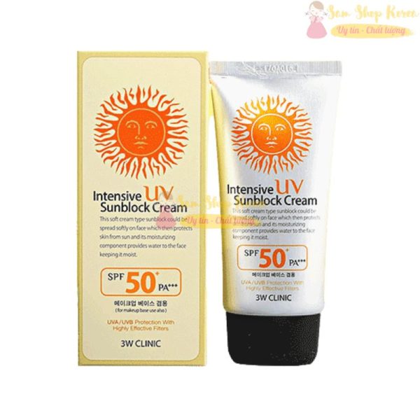 Kem Chống Nắng 3W Clinic Intensive UV Sunblock Cream SPF50+PA+++70ml